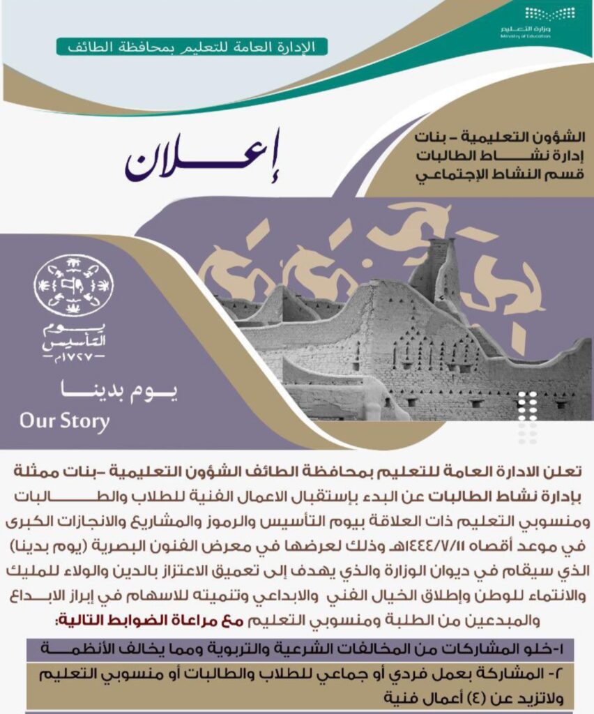 إيستقبال مشاركات يوم التأسيس