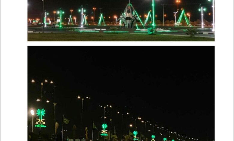 نجران تتزين باللون الأخضر ابتهاجًا باليوم الوطني الـ 93