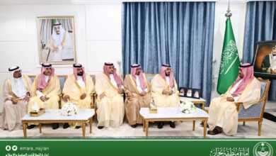 نائب أمير نجران يستقبل المحافظين بالمنطقة