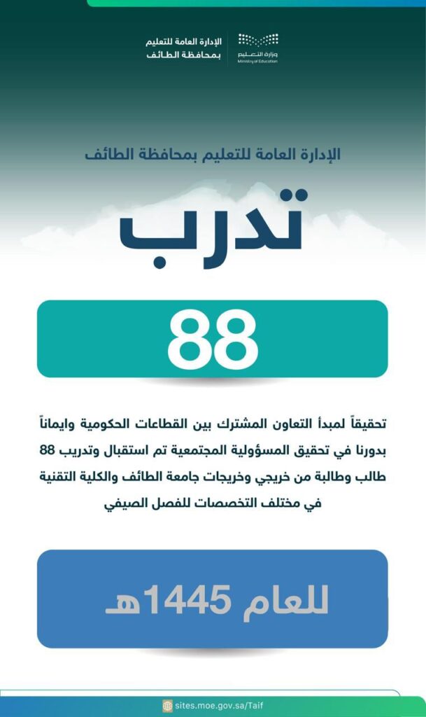 تدريب خريجي جامعة الطائف وكلية التقنية 