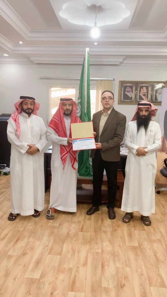 شهادة شكر وتقدير للمهندس البدوي  