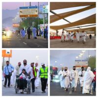 انسيابية تفويج الحجاج إلى مسجد نمرة استعدادا للاستماع إلى خطبة عرفة