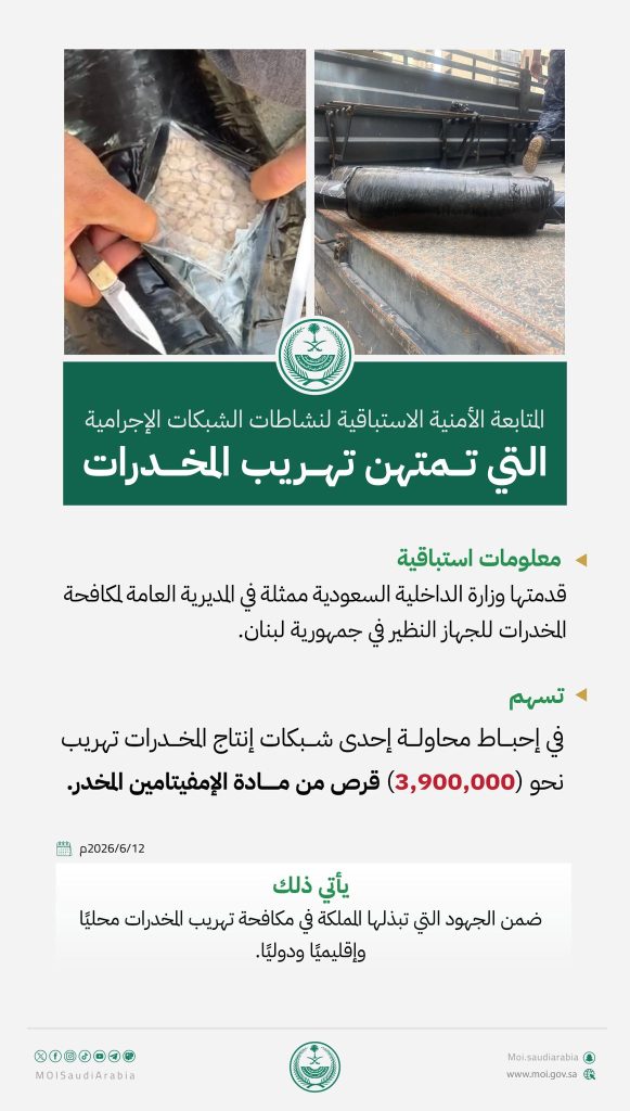 إحباط تهريب نحو 3.9 ملايين قرص إمفيتامين في لبنان بمعلومات استباقية