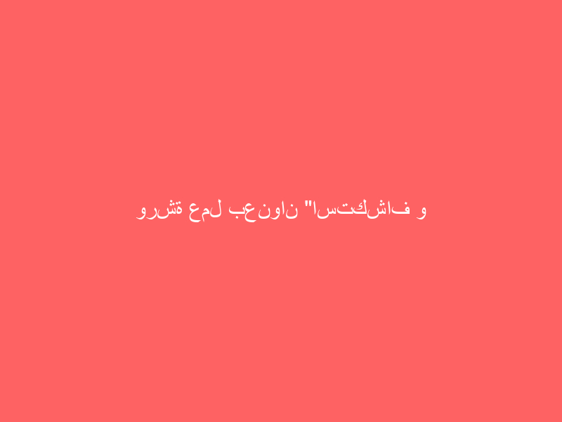 ورشة عمل بعنوان “استكشاف و دراسة السوق”