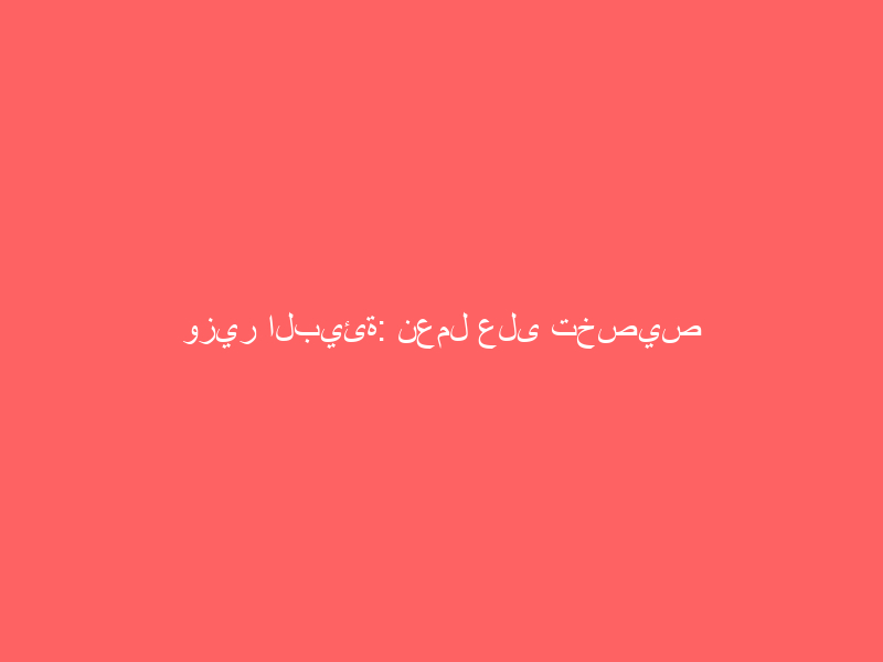 وزير البيئة: نعمل على تخصيص مؤسسات المياه قريبًا