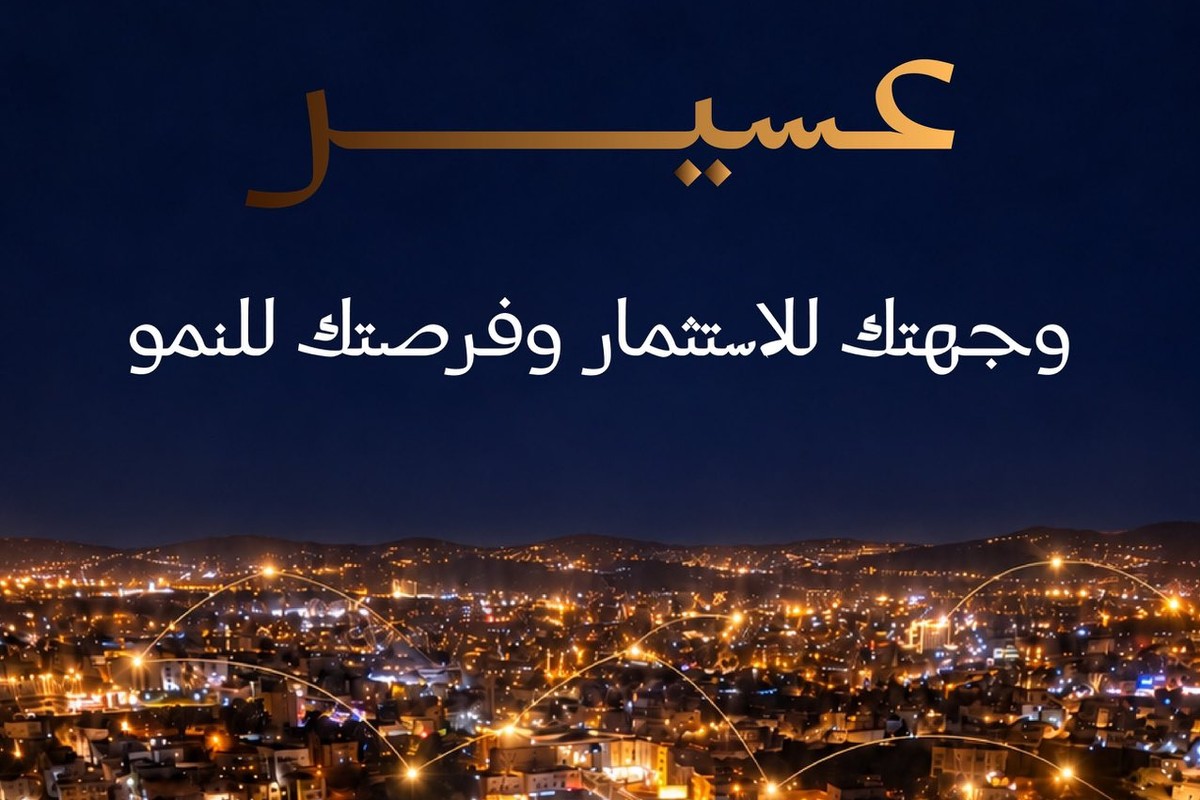 تصميم أمانة عسير للترويج للفرص الاستثمارية في المنطقة