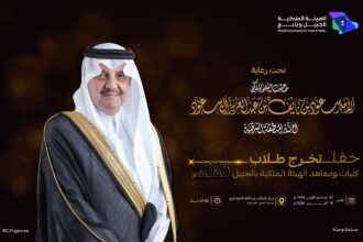 بطاقة حفل تخريج طلاب كليات ومعاهد الهيئة الملكية بالجبيل 2026 برعاية أمير المنطقة الشرقية