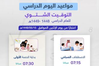 إنفوجرافيك مواعيد الدوام الشتوي في مدارس منطقة مكة المكرمة